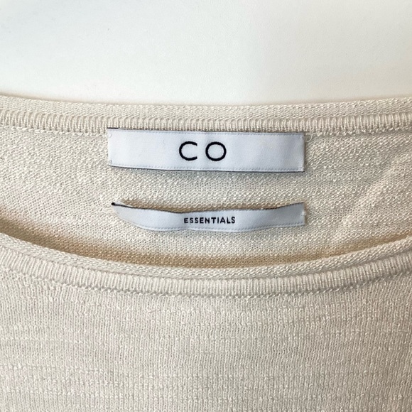 CO Essentials Long Sleeve Silk Blend Knit Top - Ivory - S - Picture 5 of 7